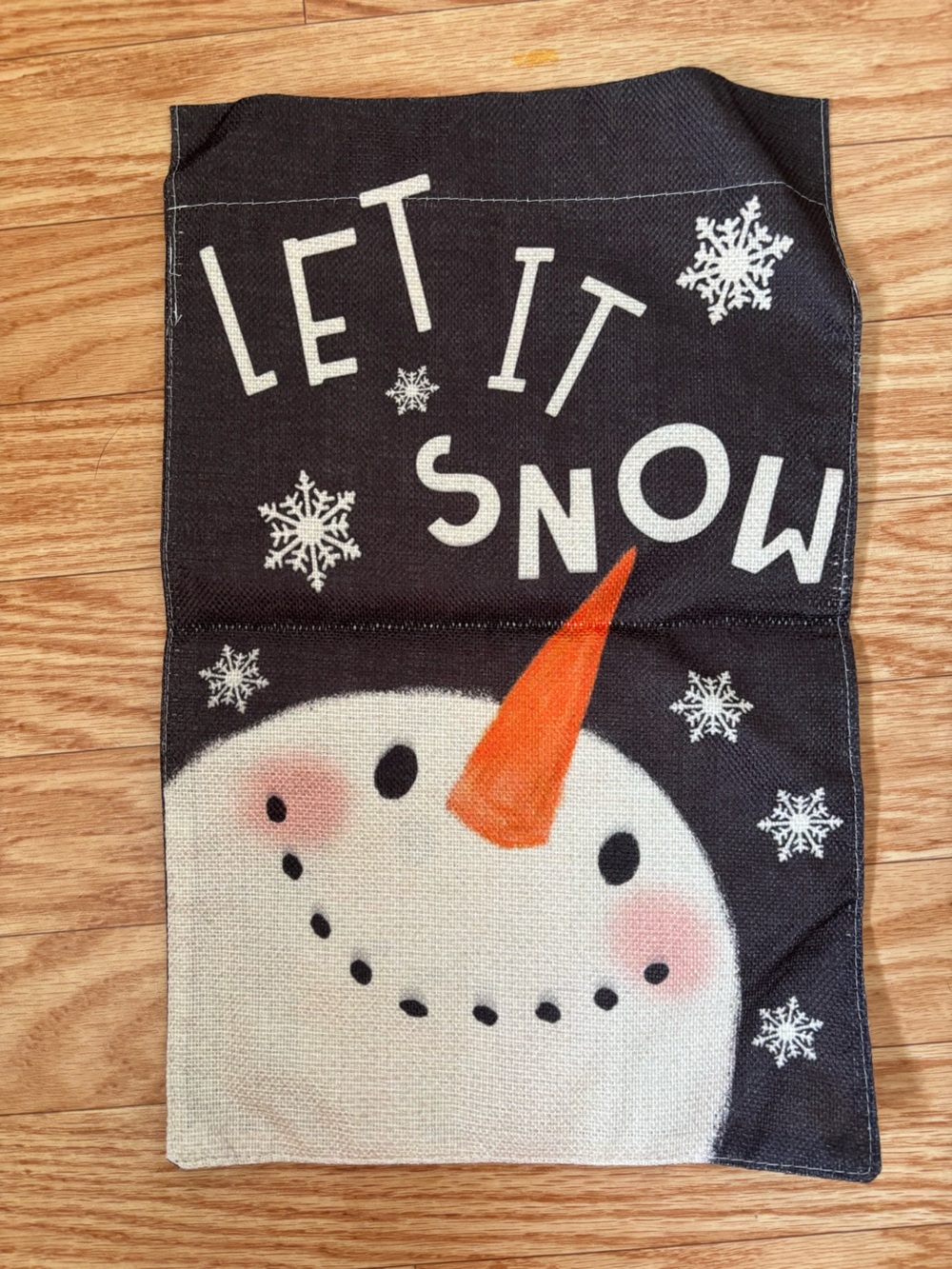 Festive 'Let It Snow' Snowman Banner - Black and Orange